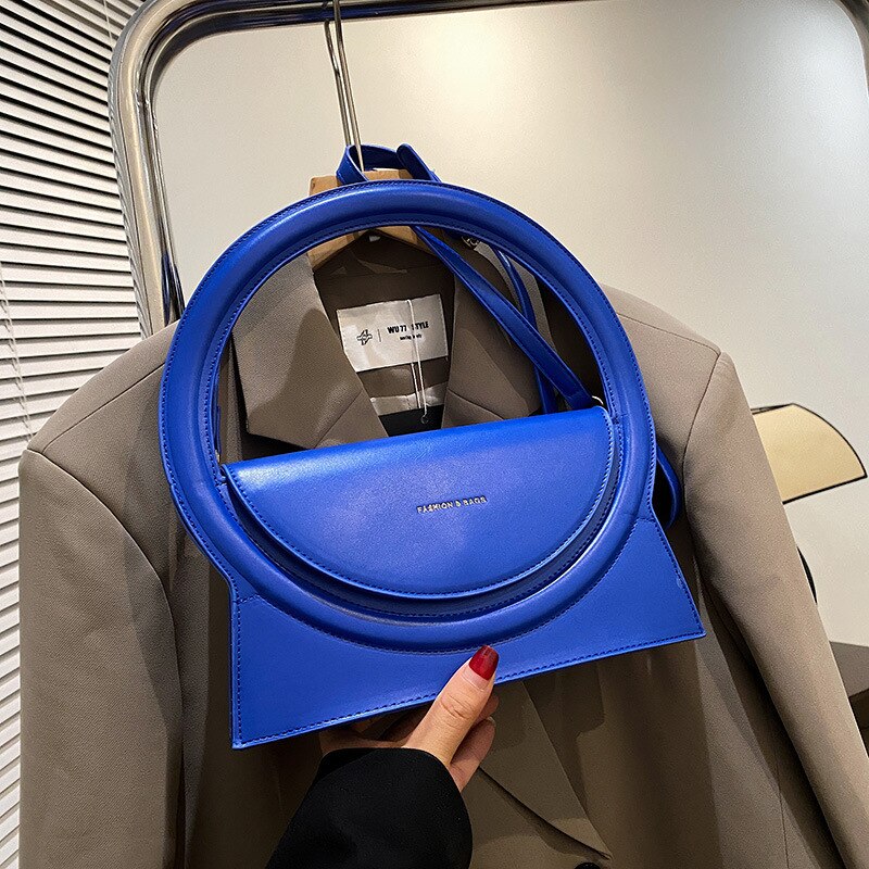 Top Brand Handbags For Women Big Round Handle Bag Luxury Designer Leather Lady Crossbody Shoulder Bag Purses